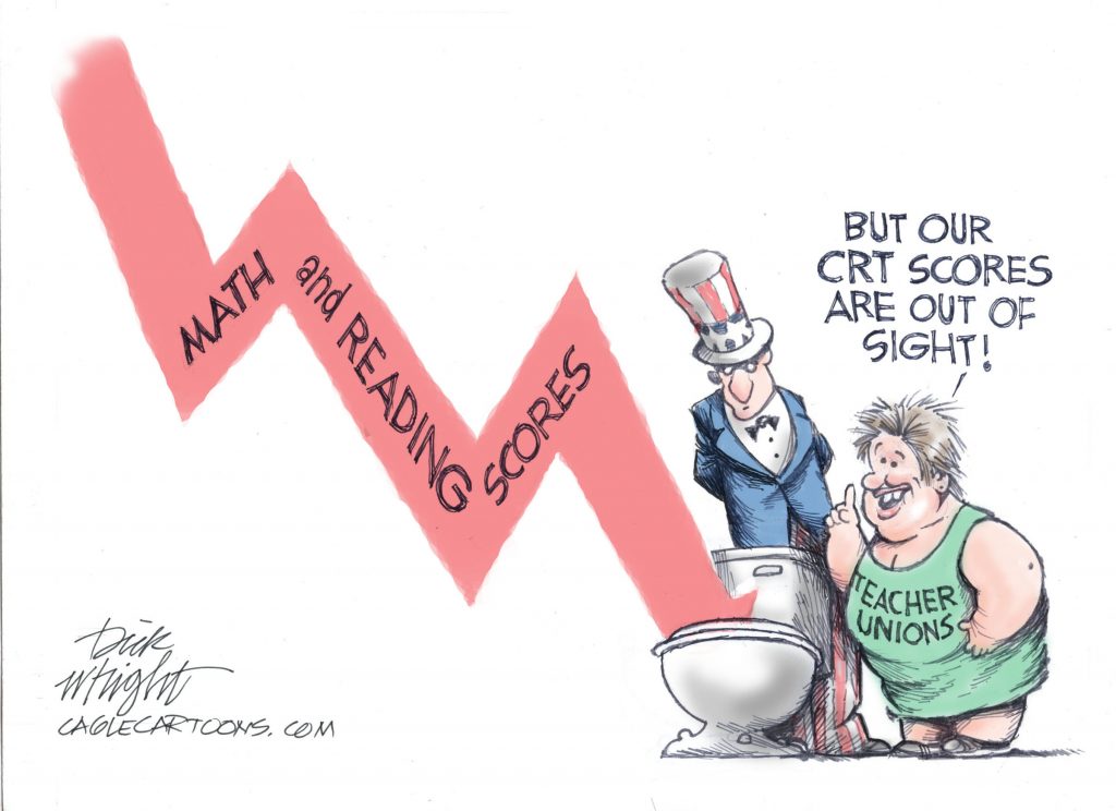 Teacher Unions and Poor Test Scores by Dick Wright, PoliticalCartoons.com